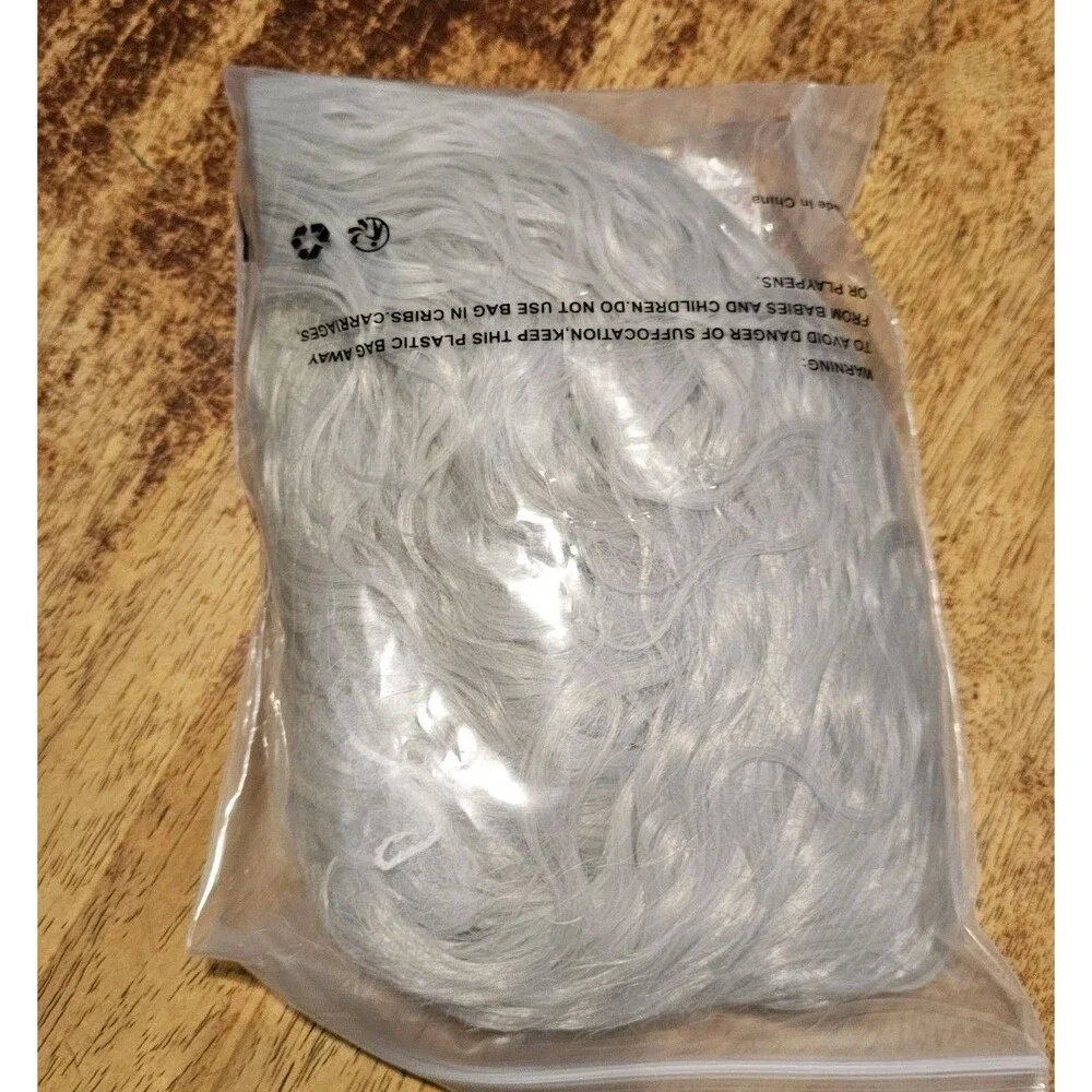 Long Men Women Silver Gray Curly Wavy Cosplay Wig Adult Halloween  NEW